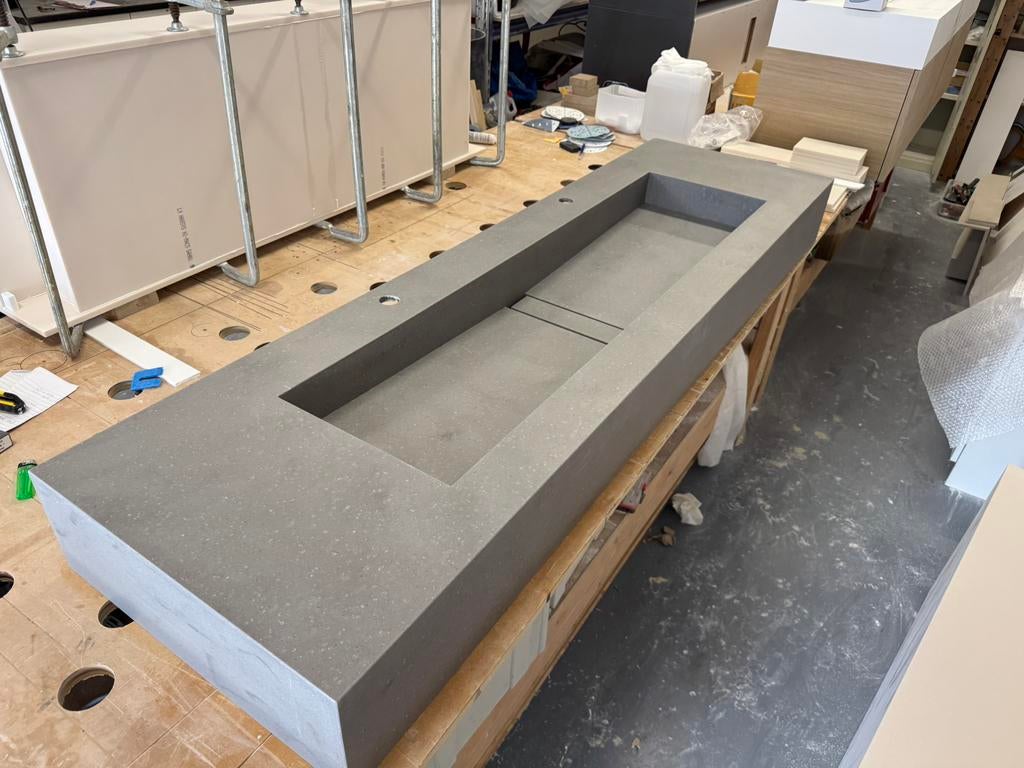 Corian solid surface wastafel 1.75 mtr, Ophalen, 150 tot 200 cm, Nieuw, Minder dan 100 cm