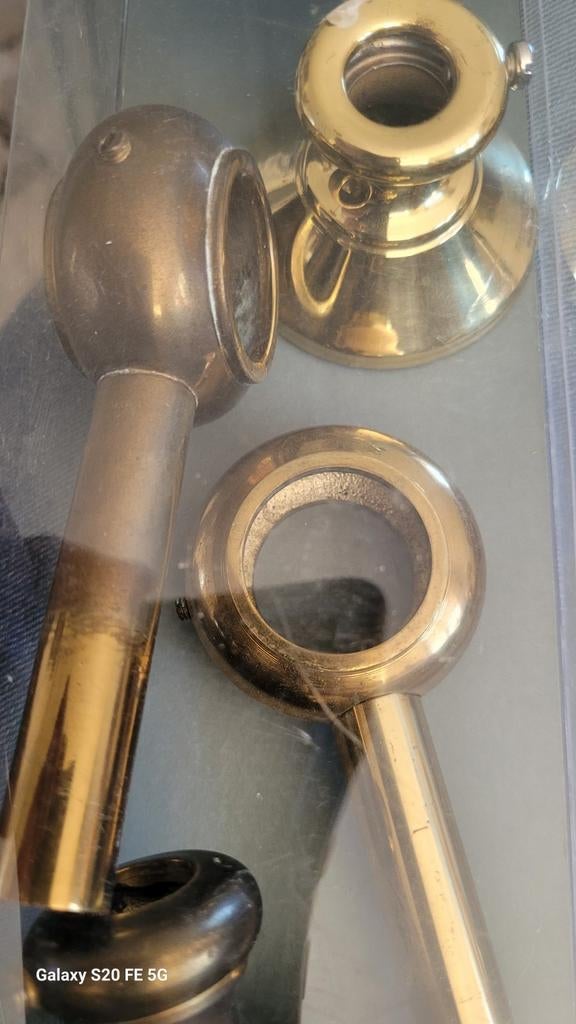 Messing Gordijnroede Set: Steunen, Eindstukken & Haken, Ophalen of Verzenden, Nieuw, Overige kleuren, Klassiek, Elegant, Tijdloos
