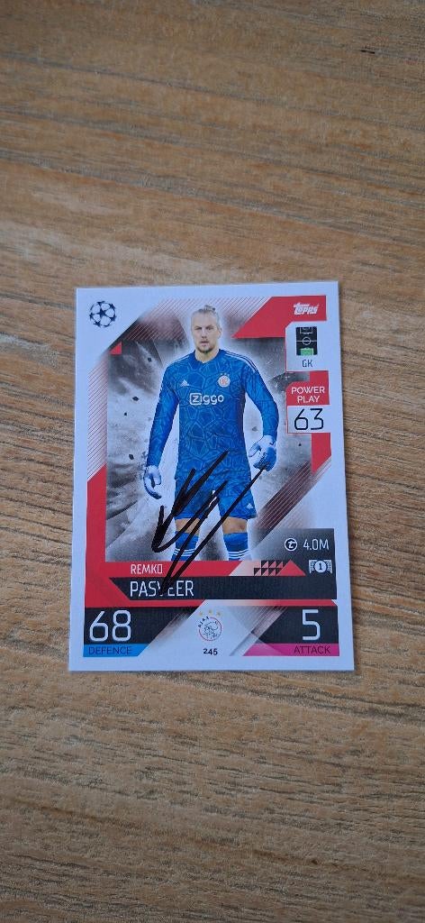 Topps trading card met handtekening; Remko Pasveer # Ajax, Verzamelen, Ophalen of Verzenden, Nieuw, Ajax, Spelerskaart
