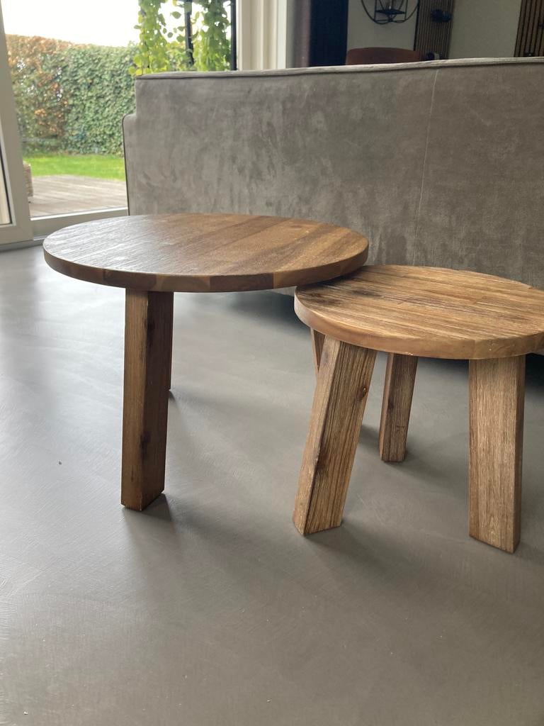 Leuke tafeltjes - Salzburg - Pronto wonen - grey wash, Ophalen of Verzenden, Rond, Minder dan 55 cm, 45 tot 60 cm