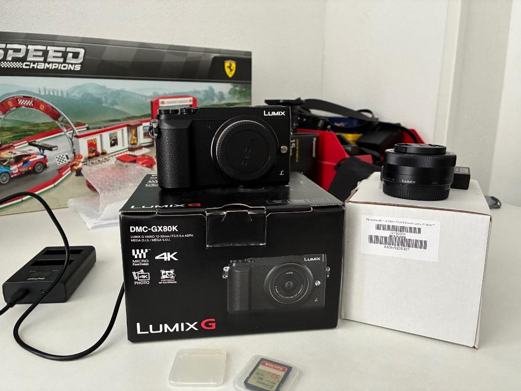 Panasonic Lumix GX80 / Lumix MFT 12-32 f3.5-5.6, Ophalen, Compact, Zo goed als nieuw, 16 Megapixel