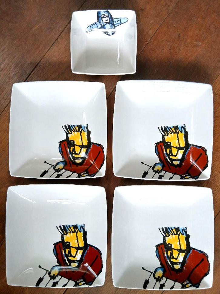 4 borden van Herman Brood en 1 schaaltje, Antiek en Kunst, Kunst | Litho's en Zeefdrukken, Ophalen of Verzenden