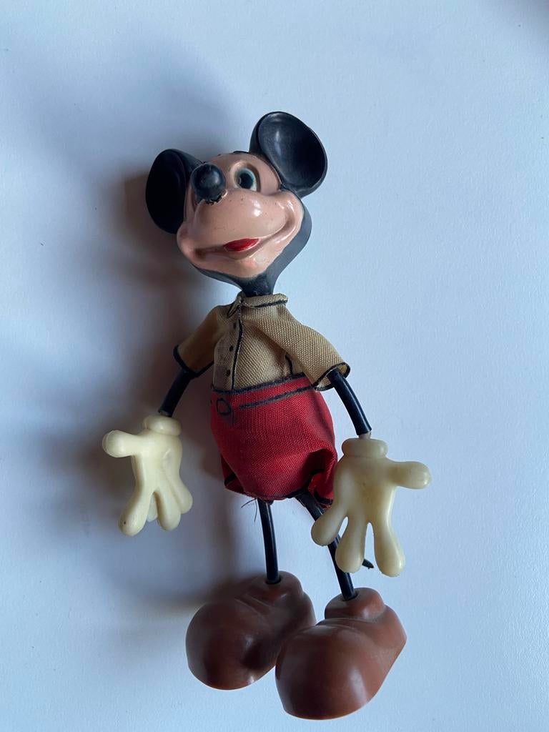Vintage Marx Disney Figuur Mickey Mouse, Ophalen of Verzenden, Mickey Mouse, Gebruikt, Beeldje of Figuurtje