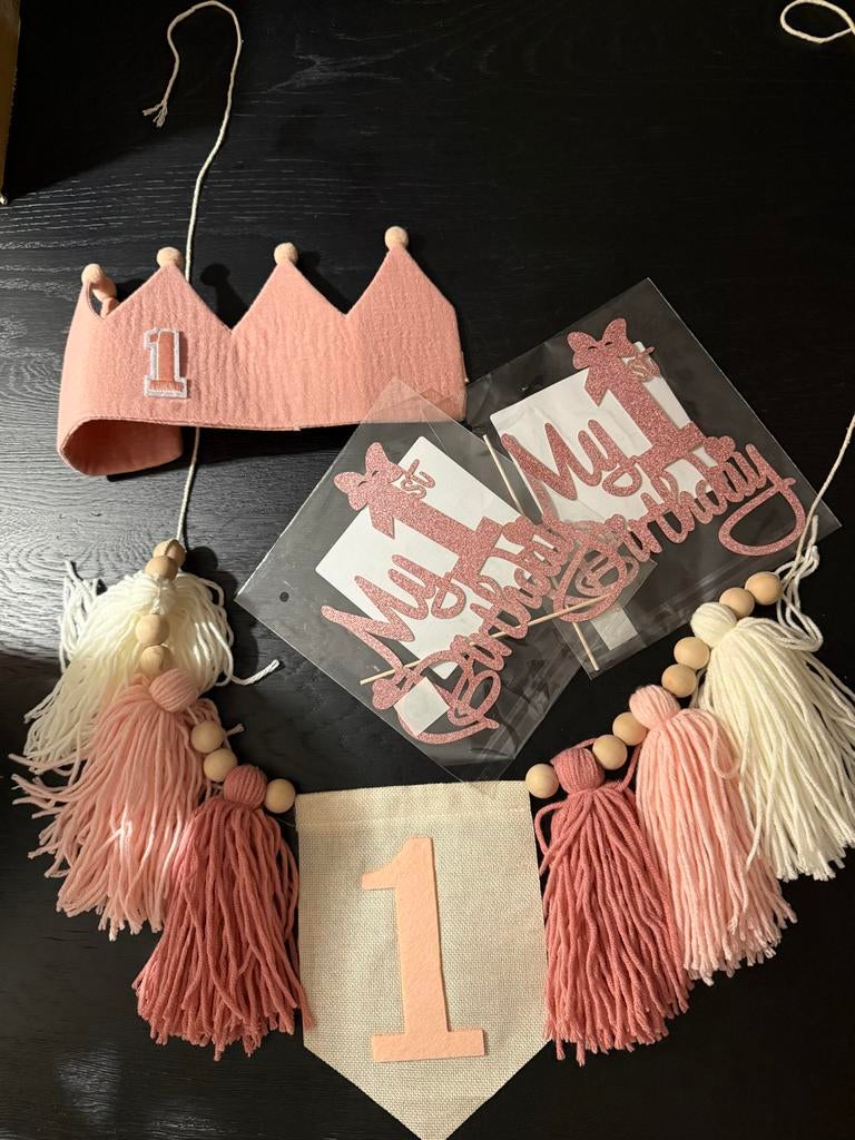 1 jaar verjaardag versiering set, Ophalen, Zo goed als nieuw, Versiering, Verjaardag