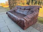 Vintage Lounge Bank Leer Jaren '70, Huis en Inrichting, Ophalen, Gebruikt, Seventies, Driepersoons