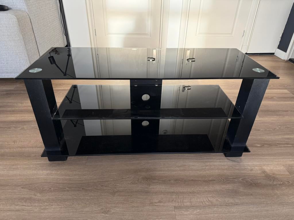 Tv meubel zwart Aldenkamp, Ophalen, 100 tot 150 cm, Zo goed als nieuw, Minder dan 100 cm