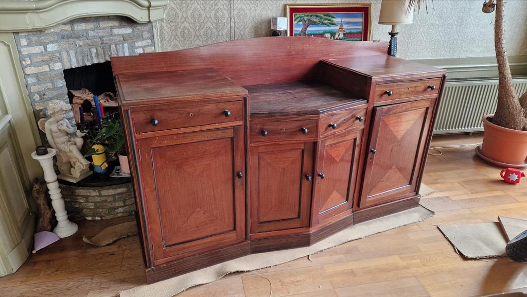 Antiek Mahoniehouten Dressoir met Laden en Kasten, Ophalen