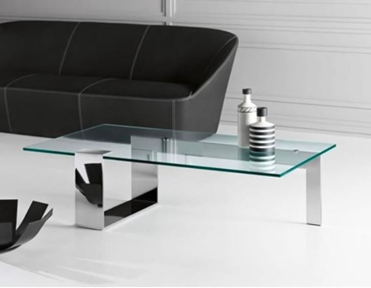 Tonelli salontafel - Glas en Chroom - Zeer goede staat, Huis en Inrichting, Ophalen, Zo goed als nieuw, Glas