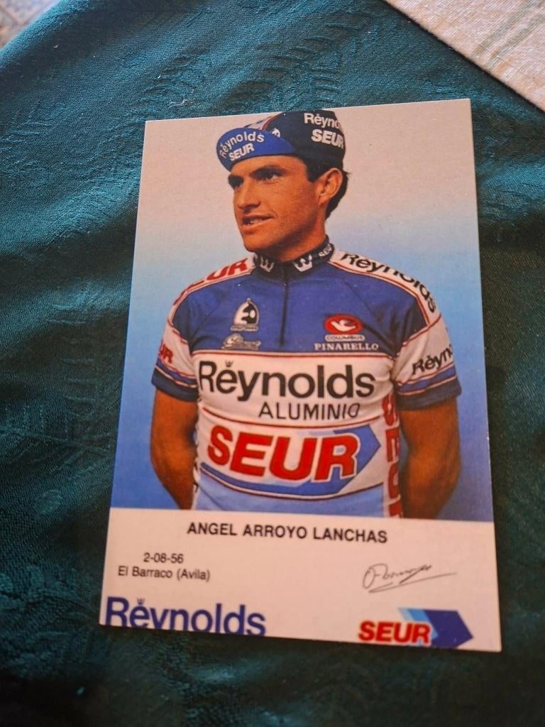 Fotoprint : Angel Arroyo Lanchas / Reynolds-Seur 1987, Verzenden, Zo goed als nieuw, Overige sporten, Poster, Plaatje of Sticker