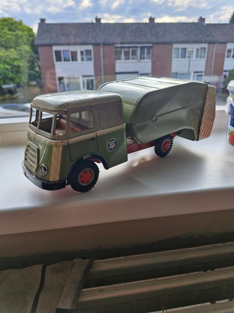 Vintage daf arnold  blikken vuilniswagen speelgoed, Ophalen of Verzenden, Gebruikt