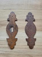 Oude sleutelplaatje roestig ijzer, Ophalen of Verzenden