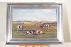 schilderij koeien landschap 117x 86 cm, Antiek en Kunst, Kunst | Schilderijen | Klassiek, Ophalen