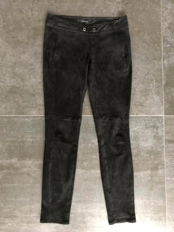 Suéde broek STRENESSE, maat 38, Kleding | Dames, Broeken en Pantalons, Gedragen, Maat 38/40 (M), Zwart, Lang, Verzenden
