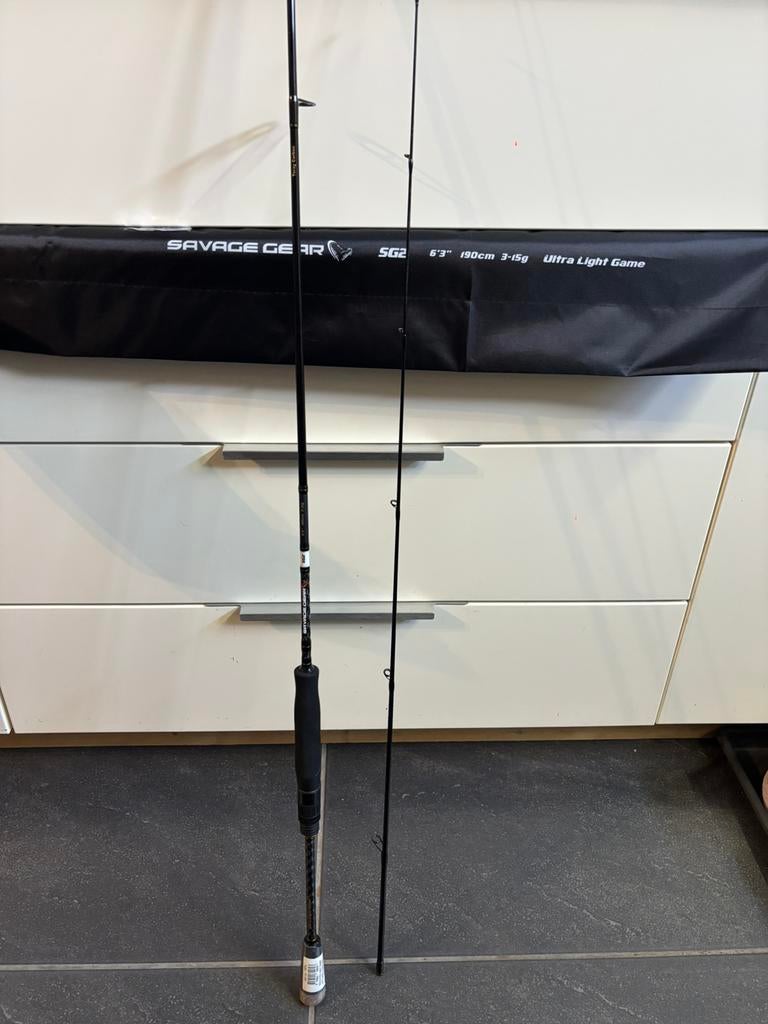 Savage Gear SG2 1,90m 3-15gr Ultra Light Game, Ophalen of Verzenden, Zo goed als nieuw, Werphengel