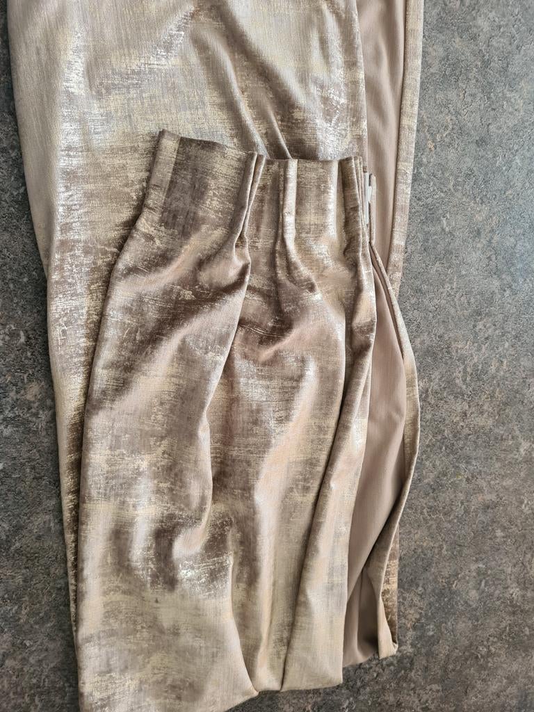 Luxe Gordijnen - Goudkleurig met Patroon, Huis en Inrichting, Luxe, Modern, Overige kleuren, 200 cm of meer, Zo goed als nieuw