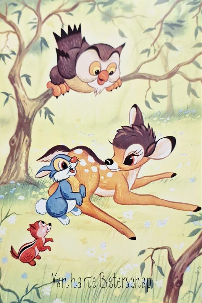 Disney - Bambi, Verzamelen, Disney, Ophalen of Verzenden, Bambi of Dumbo, Gebruikt, Papier, Kaart of Schrift