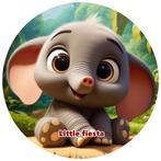 L1640 icing frosting olifant 19cm eetbare taart print top, Ophalen of Verzenden, Nieuw, Taarten, Versiering