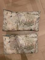2 Sierkussens Zara Home Tropische Print, Ophalen, Gebruikt, Beige, Rechthoekig