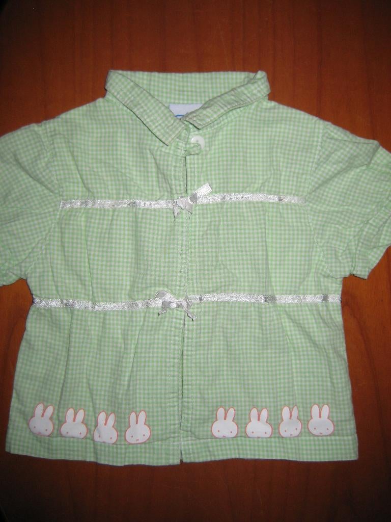 Groen geruite blouse, 86, Nijntje, Ophalen of Verzenden, Zo goed als nieuw, Meisje, Overhemdje of Bloesje