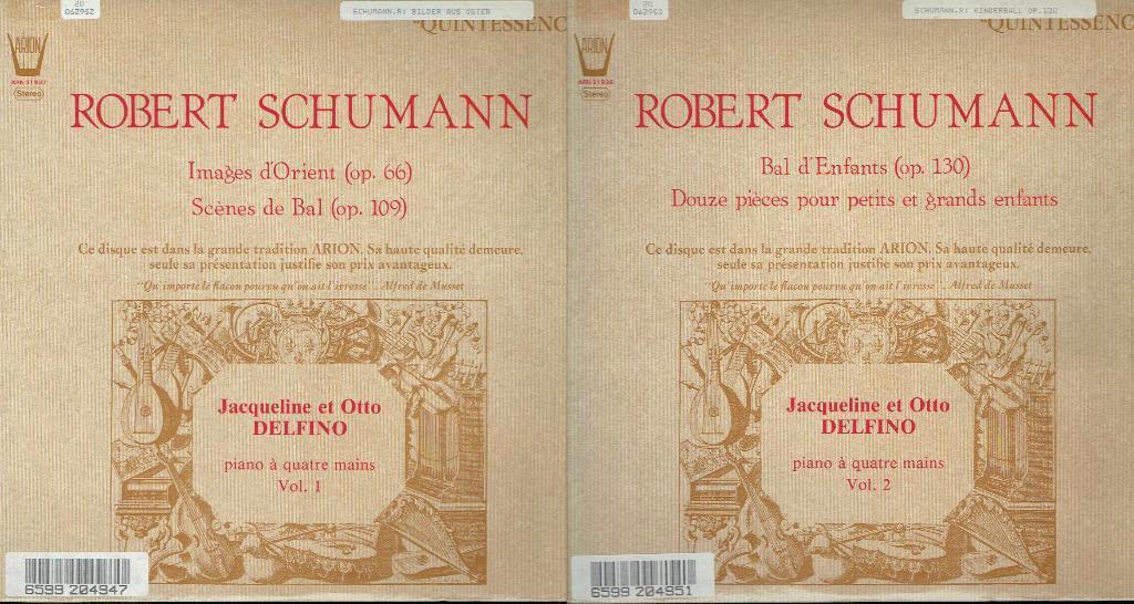 Schumann-Jacqueline Et Otto Delfino Piano À Quatre Mains 1&2, Cd's en Dvd's, Vinyl | Klassiek, Kamermuziek, Verzenden, Zo goed als nieuw