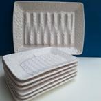 Sarreguemines Faience Aspergeschaal met 6 Borden Frankrijk, Ophalen of Verzenden