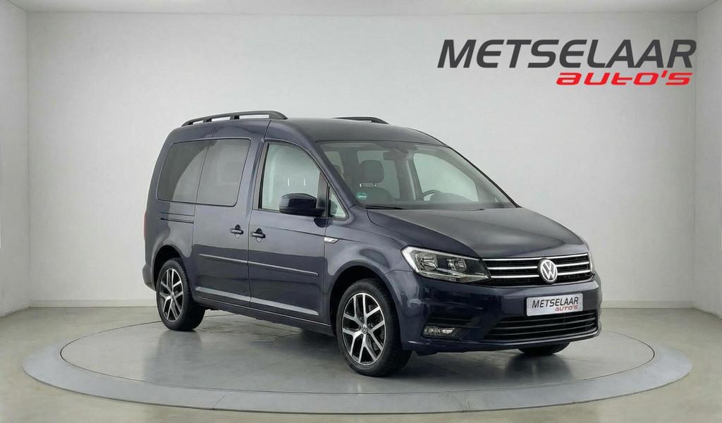 VW Caddy Maxi 1.4 TSI aut 7 persoons trekhaak adapt, Auto's, Volkswagen, Gebruikt, Zwart, 4 cilinders, 7 stoelen