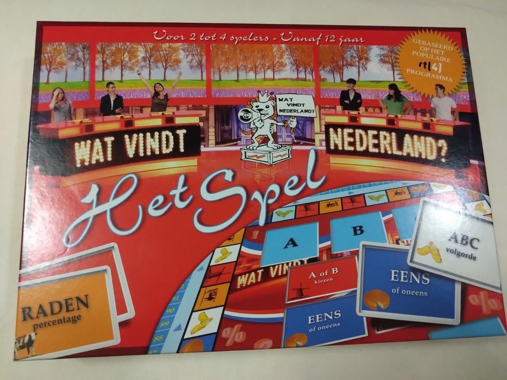 Wat Vindt Nederland? Het Spel - Bordspel RTL4, Een of twee spelers, Ophalen of Verzenden, Gebruikt, RTL4