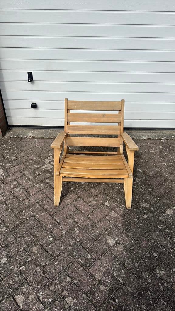 Tuinstoel lounge model hout, Ophalen, Gebruikt, Hout