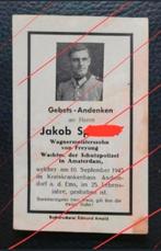 Duits Wachtmeister XX Schutzpolizei Amsterdam WW2/ WO2 1945, Verzamelen, Bidprentjes en Rouwkaarten, Ophalen of Verzenden, Bidprentje