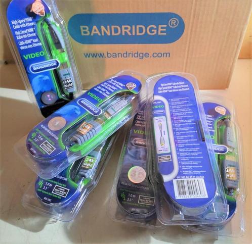 Partij : 25 stuks Bandridge mini HDMI - HDMI kabel 1 meter, Computers en Software, Pc- en Netwerkkabels, Nieuw, Ophalen of Verzenden