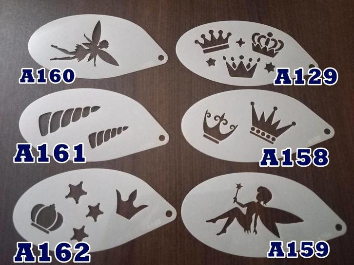 SCHMINKSJABLONEN 1,29 pst elfje fee ster eenhoorn tiara, Hobby en Vrije tijd, Feestartikelen, Nieuw, Schmink, Carnaval, Ophalen of Verzenden