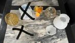 Antieke glazen lampenkap 7 verschillende vintage glas retro, Huis en Inrichting, Lampen | Lampenkappen, Minder dan 25 cm, Rond