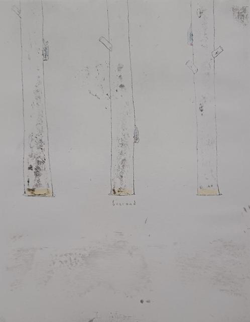 Hans Andringa - even - gesigneerde ets aquarel + gedicht, Antiek en Kunst, Kunst | Etsen en Gravures, Ophalen of Verzenden