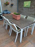 Tuinset - Tafel met zes stoelen, Tuin en Terras, Ophalen, Overige materialen, Gebruikt, 6 zitplaatsen
