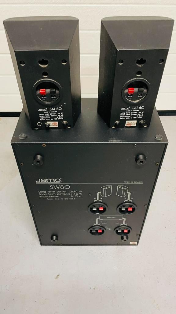 Jamo SW 80 luidspreker set, Audio, Tv en Foto, Home Cinema-sets, Gebruikt, Overige spelers, 2.1-systeem, 70 watt of meer, Overige merken