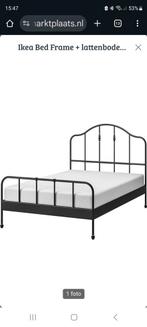 IKEA Bedframe inclusief lattenbodem, Ophalen, Zwart, Tweepersoons, Zo goed als nieuw