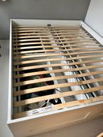 Wit 2-persoons Ikea bed 160 breed (zonder matras), Ophalen, Gebruikt, Wit, Tweepersoons