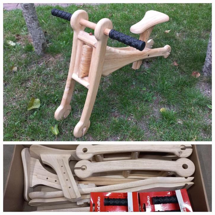 Partij nieuwe houten loopfietsen  75 stuks, Kinderen en Baby's, Speelgoed | Buiten | Voertuigen en Loopfietsen, Nieuw, Loopfiets