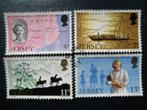 Postzegels Jersey 1976 Grandin, schepen paard - cw. € 1,40., Ophalen of Verzenden, Gestempeld