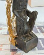 1950 - Afrika africa Senufo handgesneden Hout zittend beeld, Antiek en Kunst, Kunst | Niet-Westerse kunst, Ophalen of Verzenden