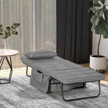 4-in-1 opklapbed fauteuil ligstoel Slaapbank grijs (nieuw) beschikbaar voor biedingen