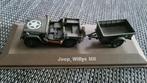 Jeep Willys MB met Aanhanger Atlas IXO, 1:43, Ophalen of Verzenden, Zo goed als nieuw, Auto, Overige merken