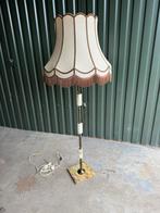 Brocante Staande Lamp, Onyx Marmer Messing, Ophalen of Verzenden