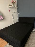 Zwarte boxspring 140 x 200 cm. Inclusief matras., Huis en Inrichting, 140 cm, Zo goed als nieuw, Ophalen, Tweepersoons