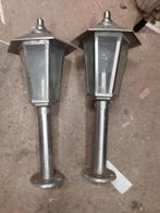 Twee RVS Terraslampen - Geen Schade, Minder dan 50 watt, Ophalen of Verzenden, Rvs, Vloerlamp