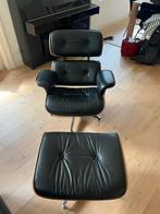 Replica Eames lounge chair met ottoman, Huis en Inrichting, Stoelen, Ophalen, Strak, Zwart, Leer