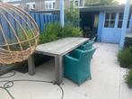 PRACHTIGE TUINTAFEL met stoelen, Ophalen, Zo goed als nieuw, Rechthoekig, Teakhout