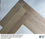 Visgraat click Lamel Parket Oak Brushed 413 14mm €31,95m2, Parket, Visgraat Lamel parket vooraf gelakt, 75 m² of meer, Nieuw