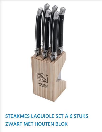 Laguiole steakmes set van 6, zwart beschikbaar voor biedingen
