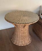 Vinatge rieten tafel, Ophalen of Verzenden, Zo goed als nieuw, Rechthoekig, Hout
